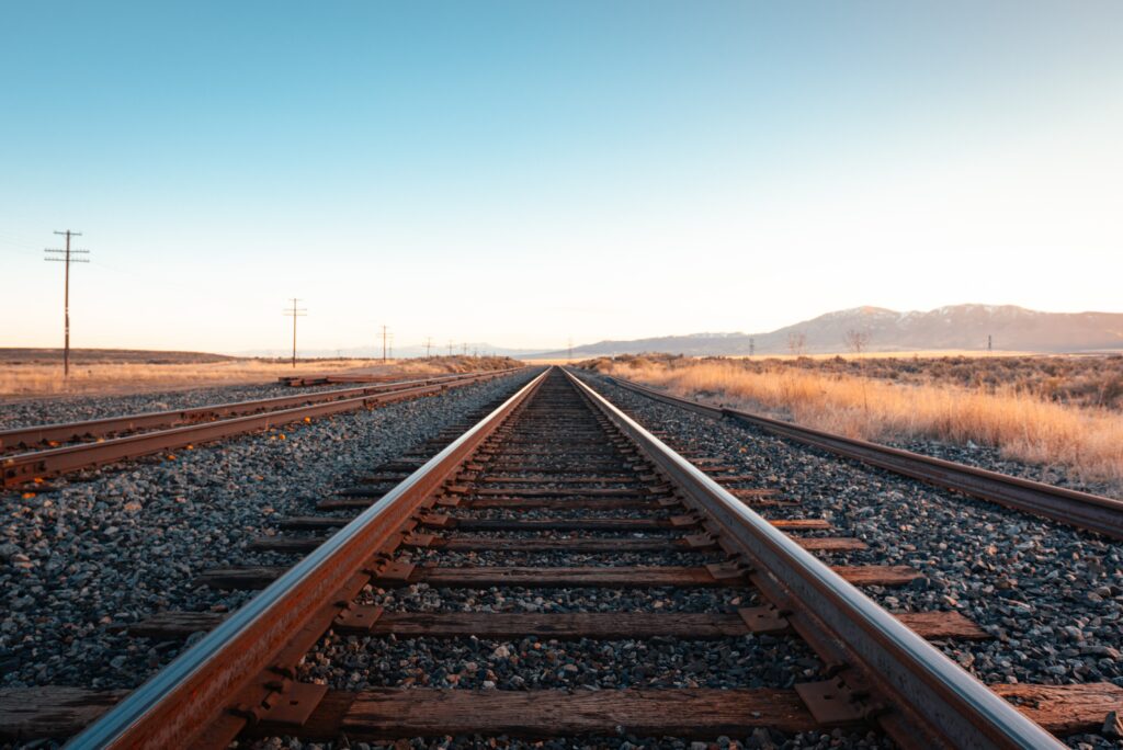 Looking down the railway line of a Class I railway