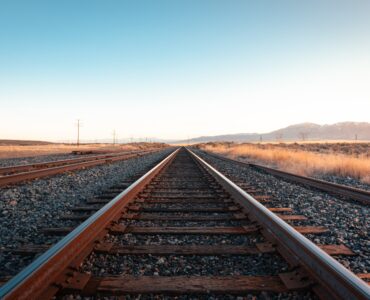 Looking down the railway line of a Class I railway