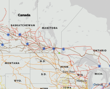 Map of sensor locations in Canada