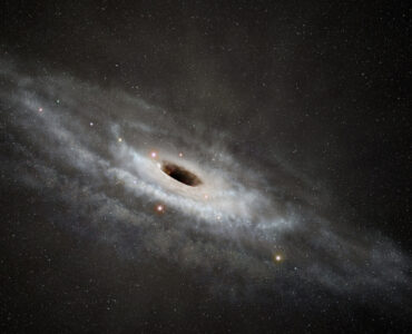 Picture of a black hole in space