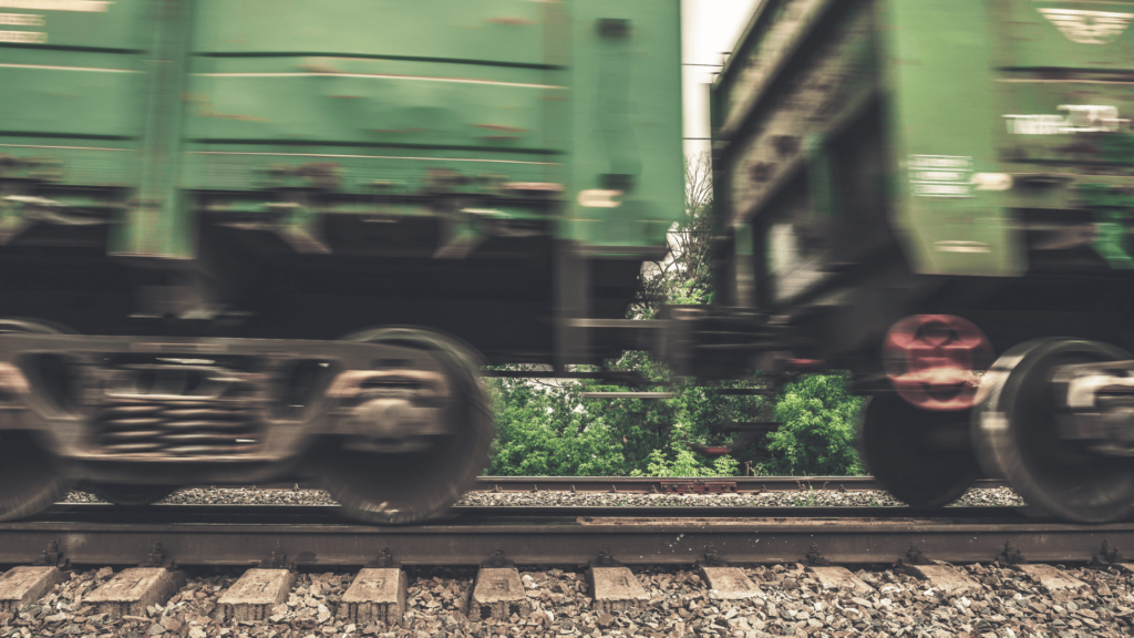 Closeup of railcars for telematics article