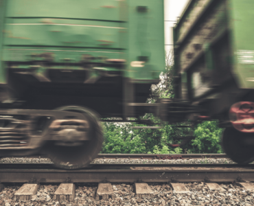 Closeup of railcars for telematics article