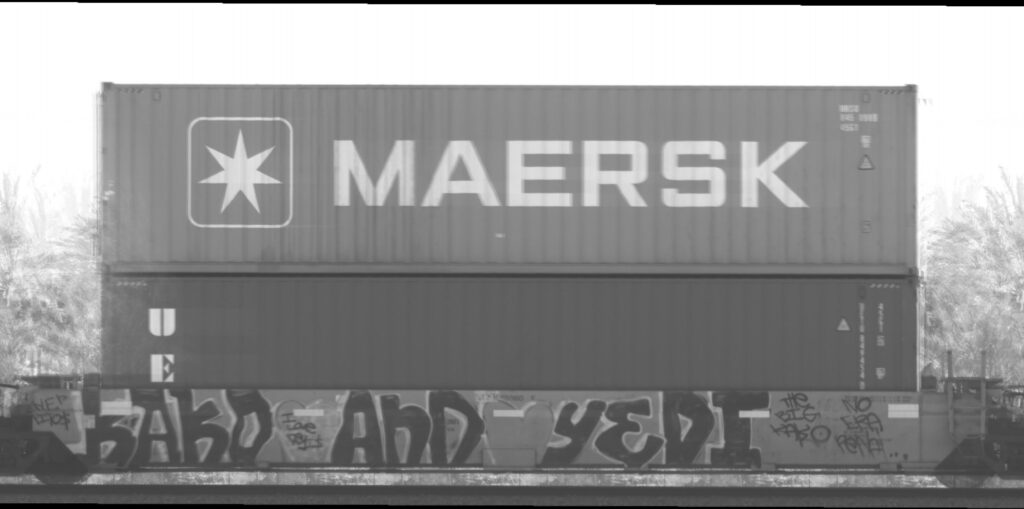 Maersk container on intermodal train